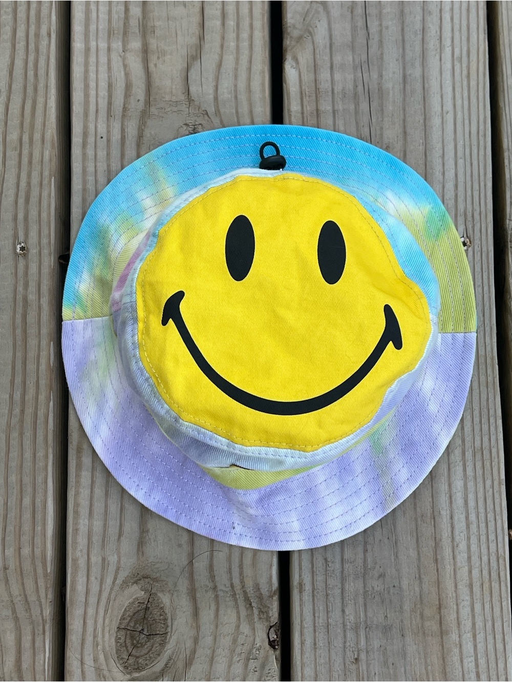 Unisex Chinatown Market Tie-Dye Smiley Bucket Hat - Yellow Smiley